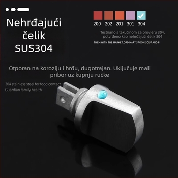 Zamka protiv provale s unutarnjim okretljivim gumbom, ručica od nehrđajućeg čelika za ulazna vrata, konvencionalni model, za vrata, moderni minimalistički stil