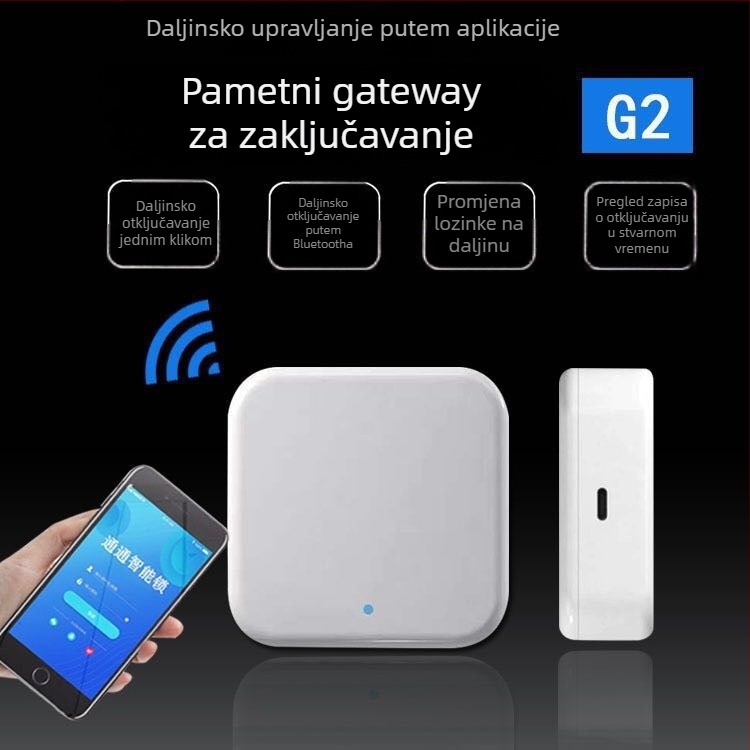 G2 Gateway Pametna brava – plastično tijelo, 110 g; Bluetooth i Wi‑Fi; kompatibilno s TTLock aplikacijom