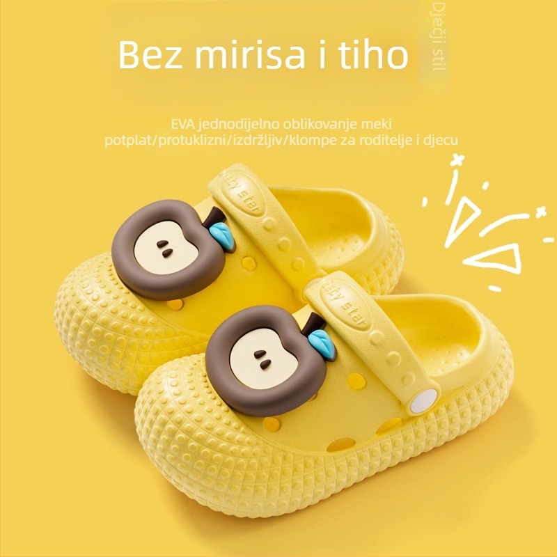 Bramiller Crocs stil dječje sandale za djecu i predškolce (1–6 godina), EVA gornji dio i EVA đon, voćni uzorak, prozračne protuklizne unutarnje papuče