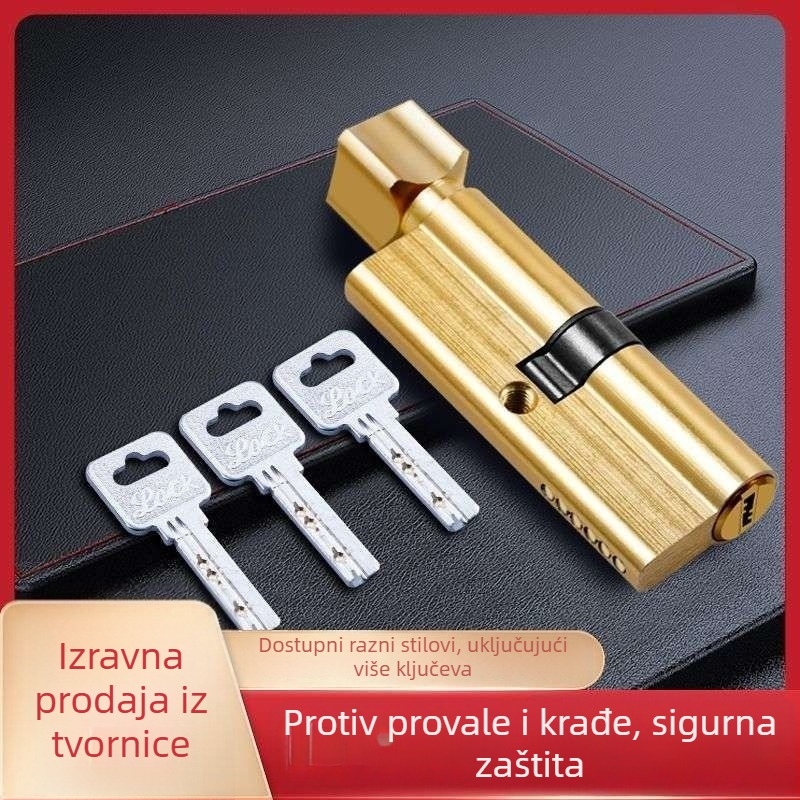 Cilindar za zaključavanje vrata za drvena unutarnja vrata, kuglični tip zaključavanja, konstrukcija s aluminijsko bakrenom prevlakom