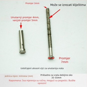 Vijci kućišta brave, nehrđajući čelik, ball-lock, unutarnja montaža