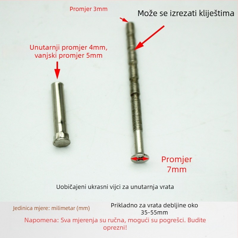 Vijci kućišta brave, nehrđajući čelik, ball-lock, unutarnja montaža