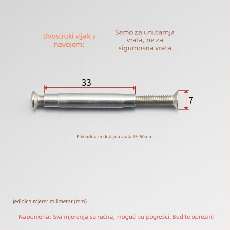 Vijci kućišta brave, nehrđajući čelik, ball-lock, unutarnja montaža