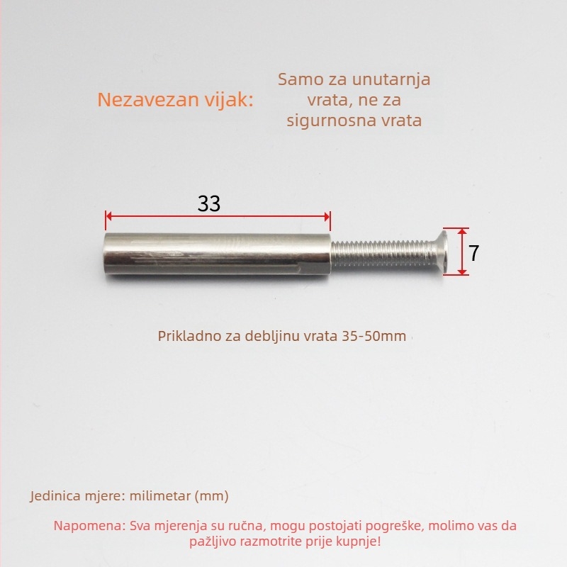 Vijci kućišta brave, nehrđajući čelik, ball-lock, unutarnja montaža