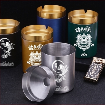 Nehrđajući čelični pepelnjak u obliku lijevka za auto, Internet kafić, hotel, restoran — tiskanje logotipa, prilagodba, model FFYHG-001