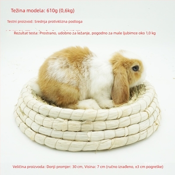 Ručno pleteno gnijezdo od trave za mala kućna ljubimca – sklonište za kuniće, glodavce, činčile, ježeve – Materijal: svila cvijeta