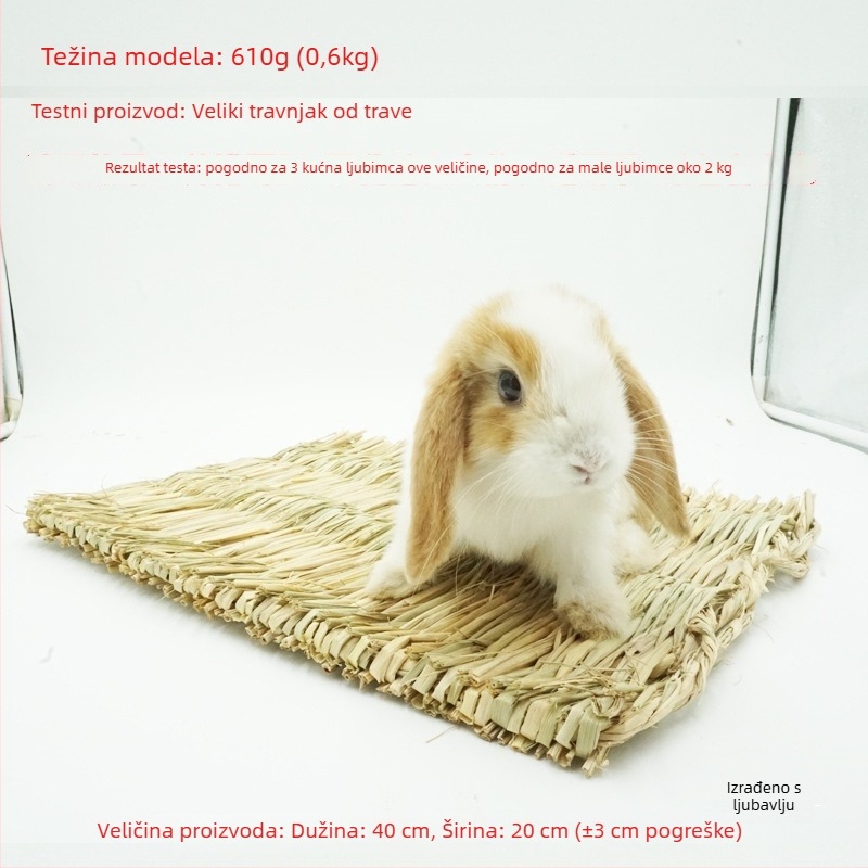 Ručno pleteno gnijezdo od trave za mala kućna ljubimca – sklonište za kuniće, glodavce, činčile, ježeve – Materijal: svila cvijeta
