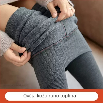 Pamukaste leggings s flis unutrašnjim, visokim strukom, debeli i topli, oblikovanje