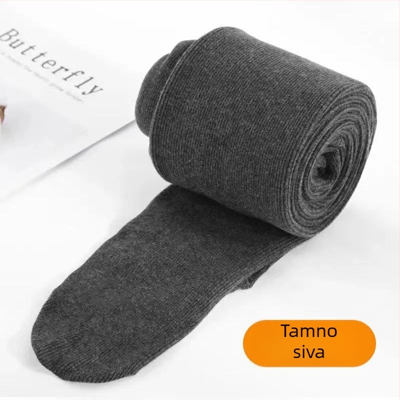Pamukaste leggings s flis unutrašnjim, visokim strukom, debeli i topli, oblikovanje