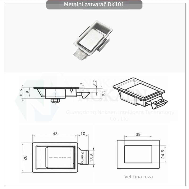 Nocaine DK101 Mortise brava – nehrđajući čelik, za drvena vrata, branda Nocaine