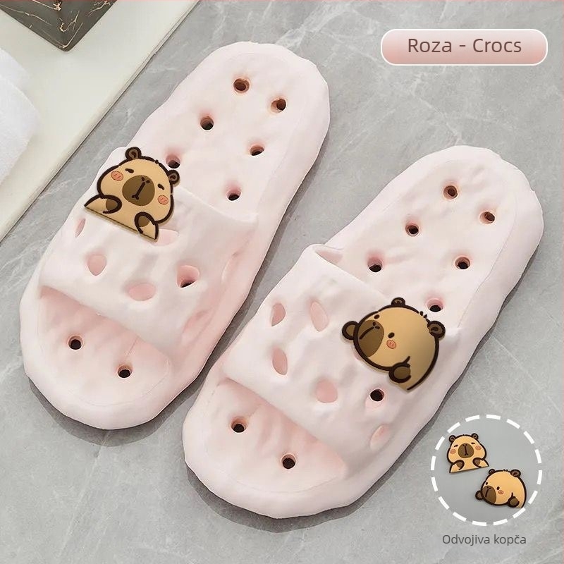 Ženske EVA papuče, tihe i anti-slip, brzo se suše, potplat PVC, injekcijski oblikovane, jednobojne, jednostavan stil