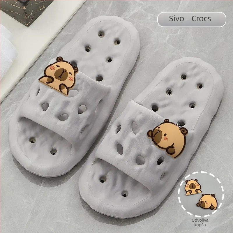 Ženske EVA papuče, tihe i anti-slip, brzo se suše, potplat PVC, injekcijski oblikovane, jednobojne, jednostavan stil
