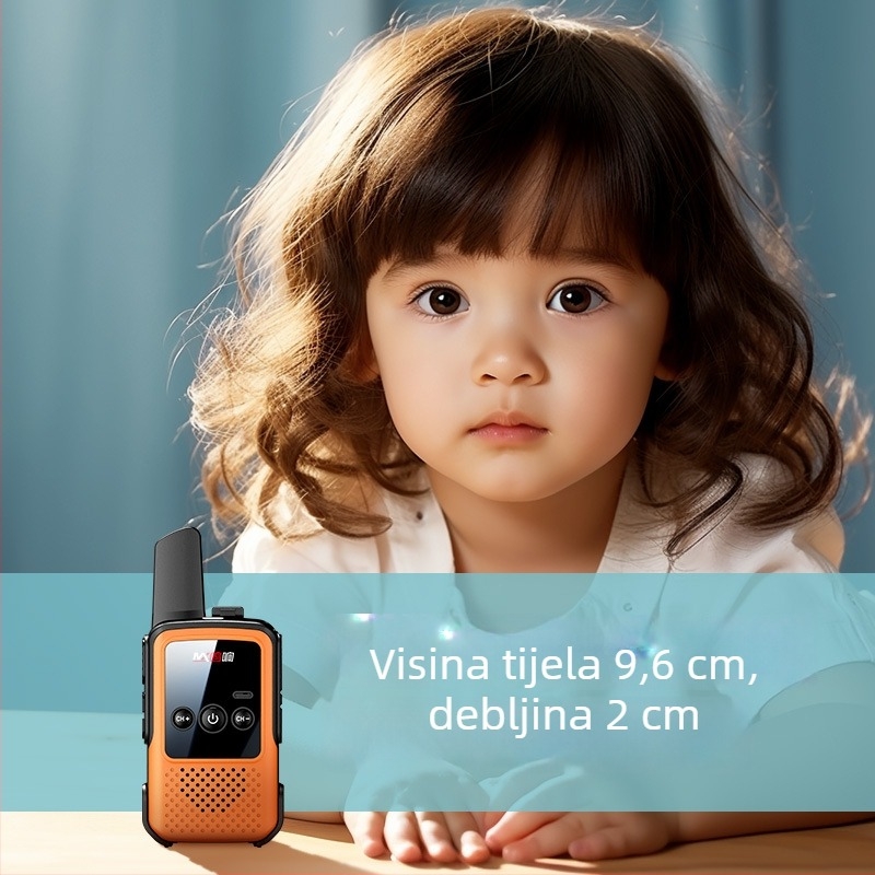 Prijenosni walkie-talkie – mini, dug domet 5–10 km, 400–470 MHz, 16 kanala, izlazna snaga 5 W