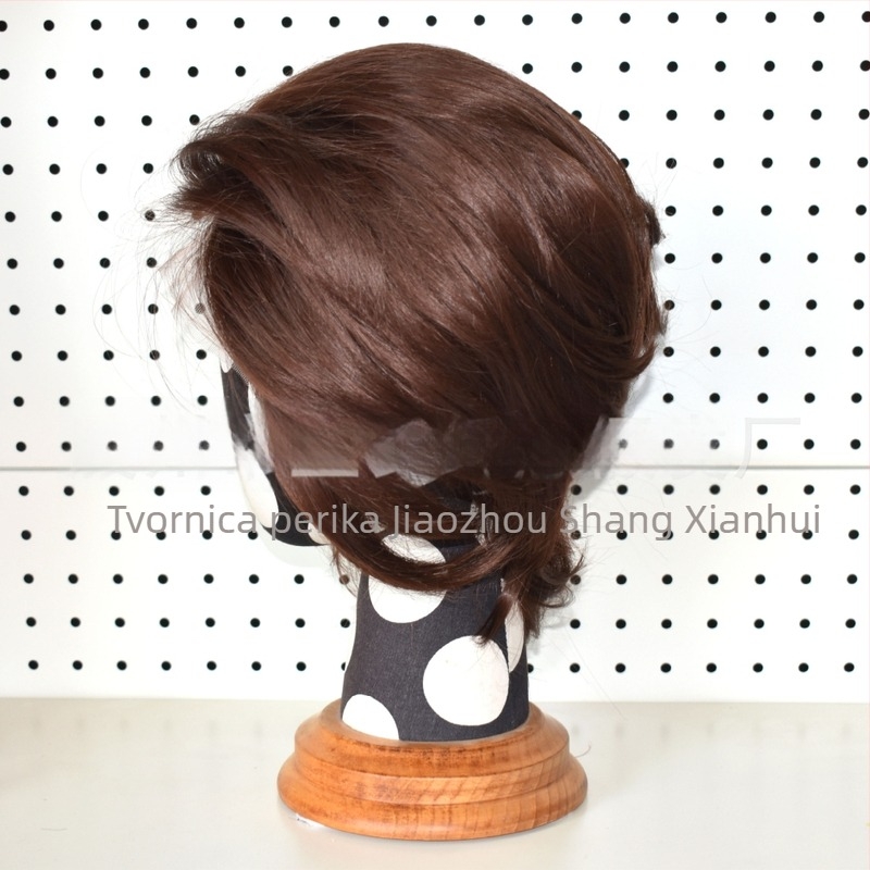 Cosplay wig s prednjom čipkom, kratka kosa, vlakna otporna na toplinu, ručno pleteni prednji dio