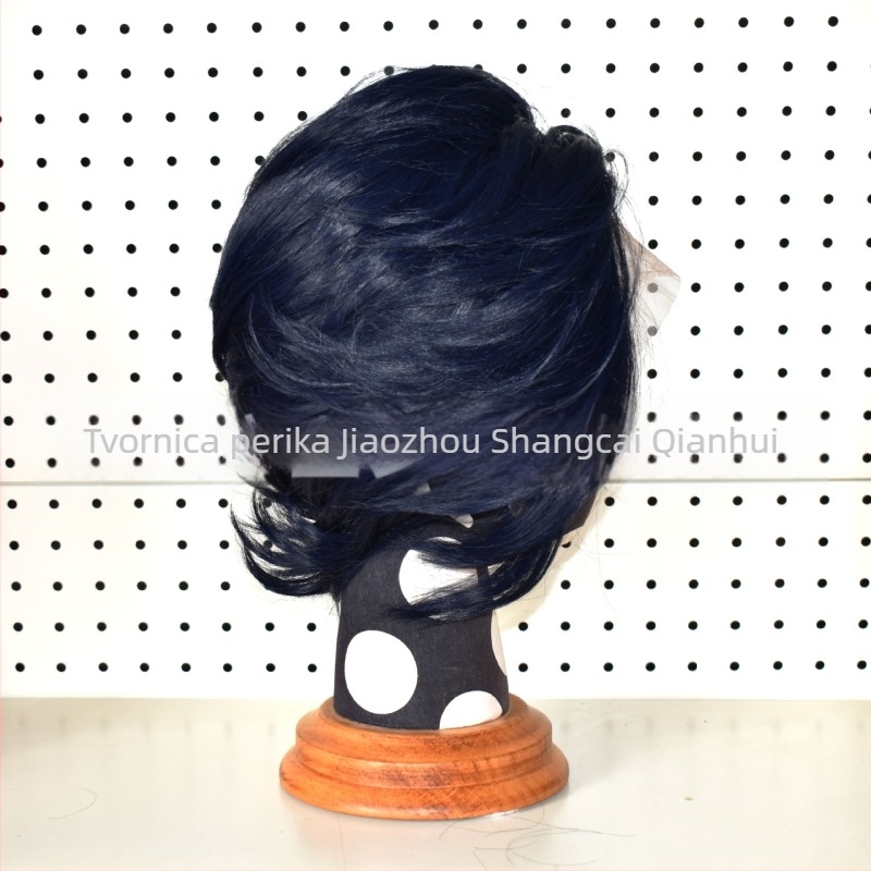 Cosplay wig s prednjom čipkom, kratka kosa, vlakna otporna na toplinu, ručno pleteni prednji dio