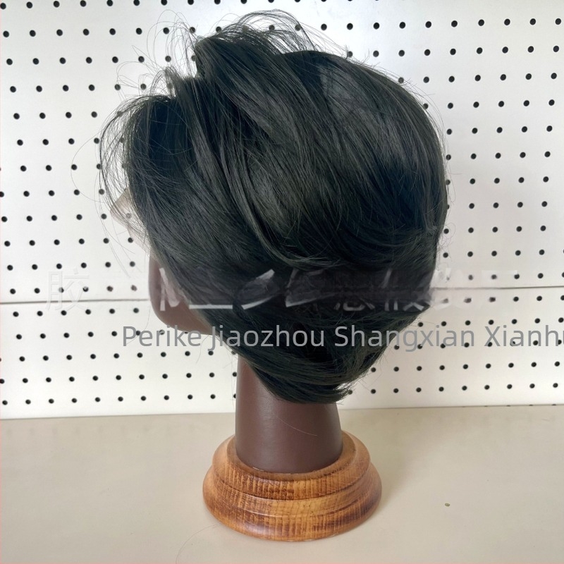 Cosplay wig s prednjom čipkom, kratka kosa, vlakna otporna na toplinu, ručno pleteni prednji dio