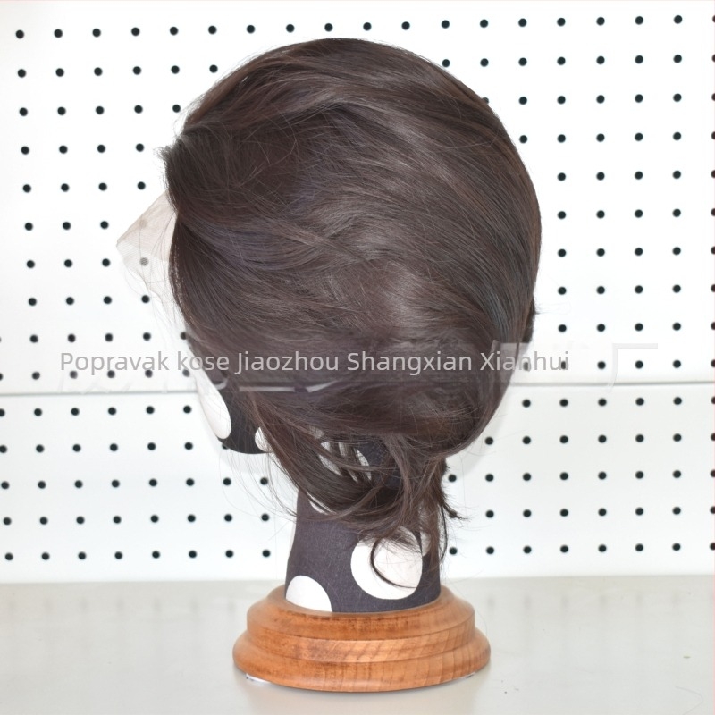 Cosplay wig s prednjom čipkom, kratka kosa, vlakna otporna na toplinu, ručno pleteni prednji dio