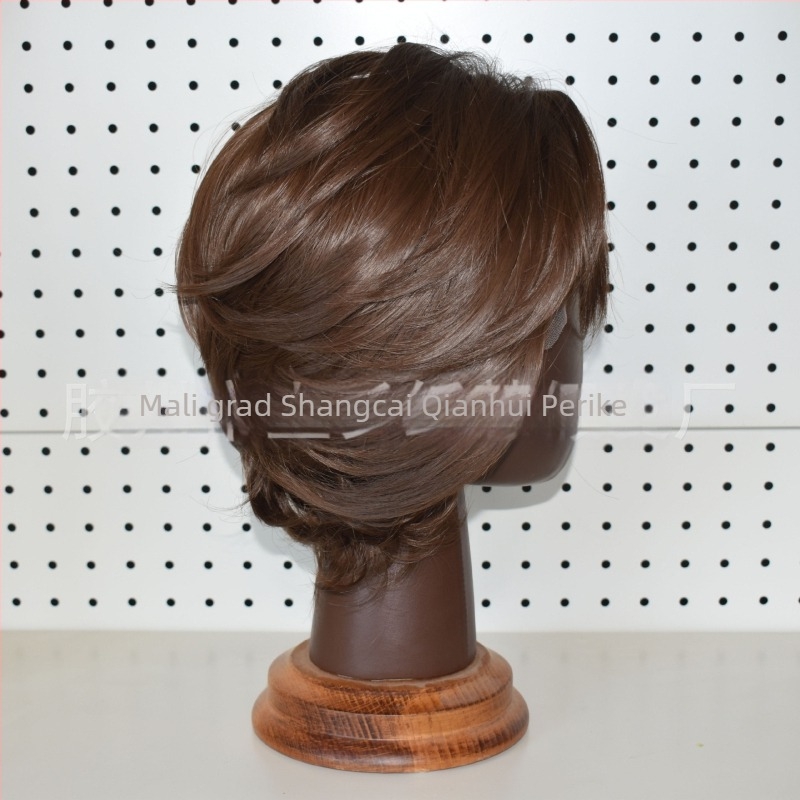 Cosplay wig s prednjom čipkom, kratka kosa, vlakna otporna na toplinu, ručno pleteni prednji dio