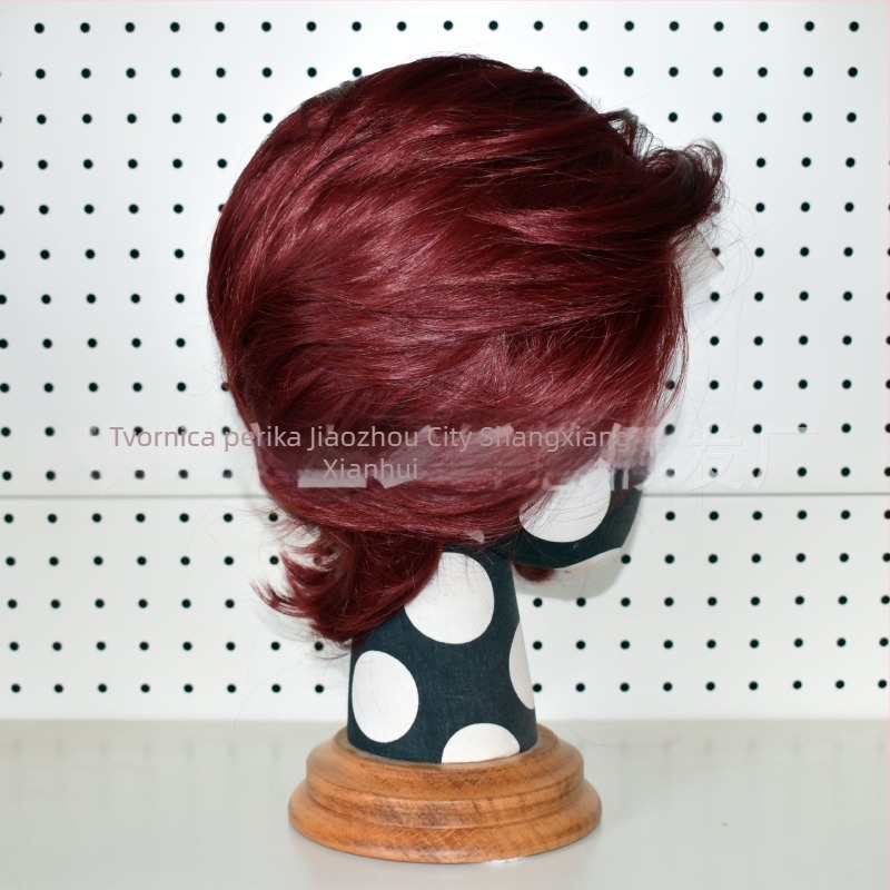 Cosplay wig s prednjom čipkom, kratka kosa, vlakna otporna na toplinu, ručno pleteni prednji dio