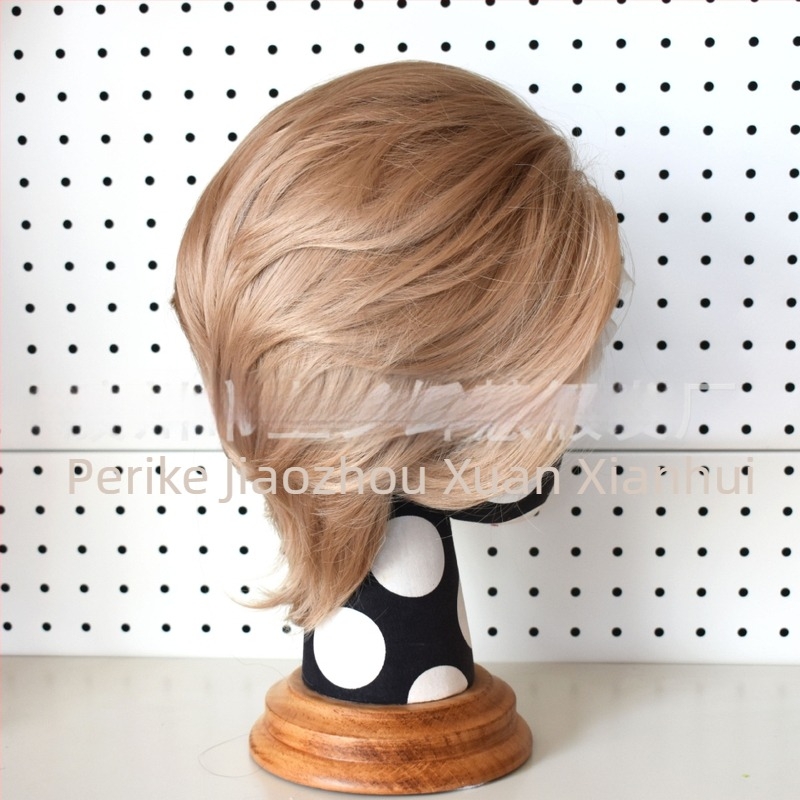 Cosplay wig s prednjom čipkom, kratka kosa, vlakna otporna na toplinu, ručno pleteni prednji dio