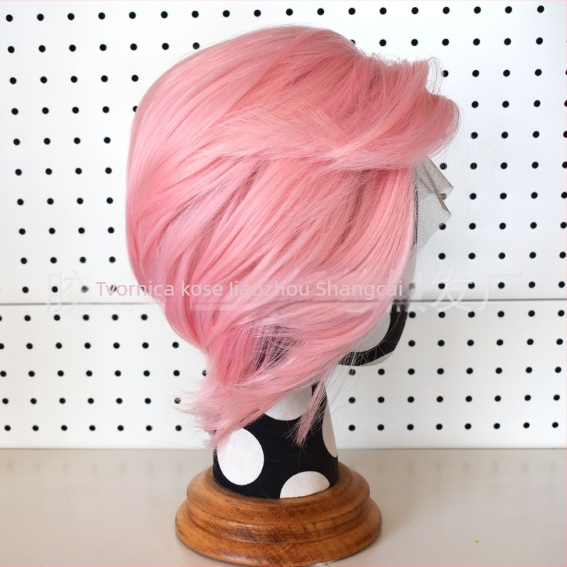 Cosplay wig s prednjom čipkom, kratka kosa, vlakna otporna na toplinu, ručno pleteni prednji dio