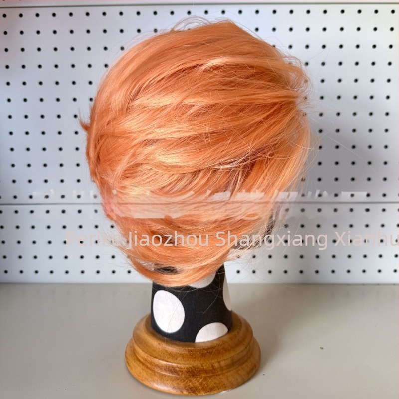 Cosplay wig s prednjom čipkom, kratka kosa, vlakna otporna na toplinu, ručno pleteni prednji dio