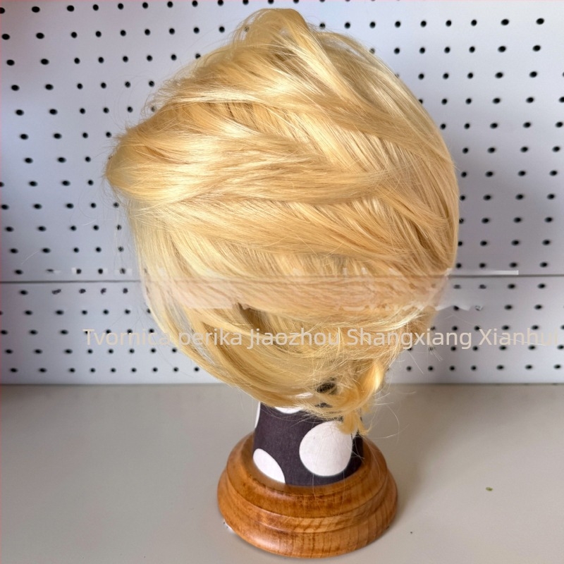 Cosplay wig s prednjom čipkom, kratka kosa, vlakna otporna na toplinu, ručno pleteni prednji dio