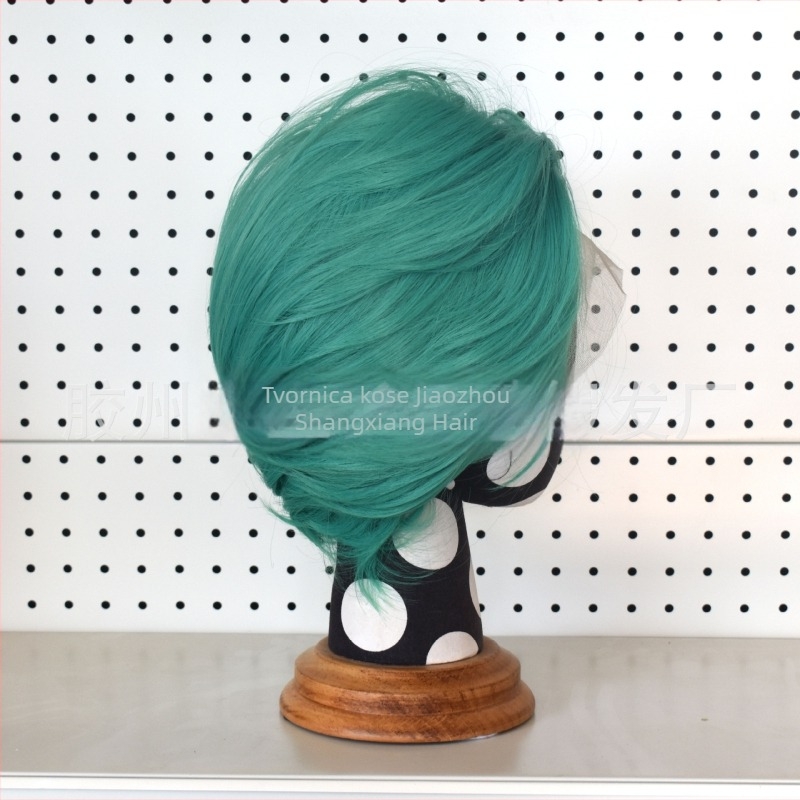 Cosplay wig s prednjom čipkom, kratka kosa, vlakna otporna na toplinu, ručno pleteni prednji dio