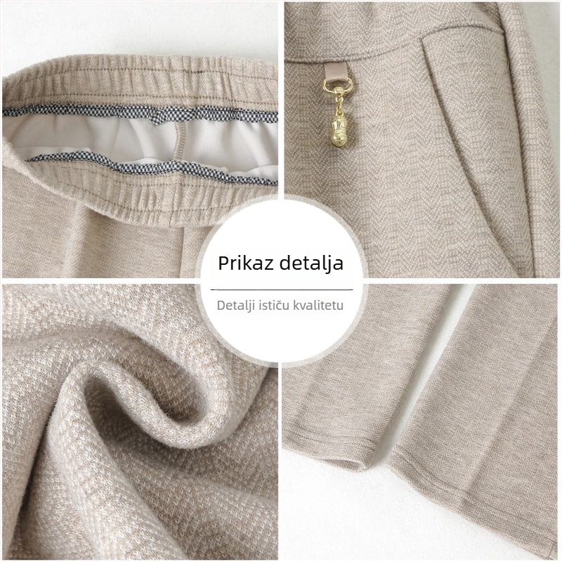 Ženske zimske hlače s visokim strukom, ravne i široke nogavice, 2025