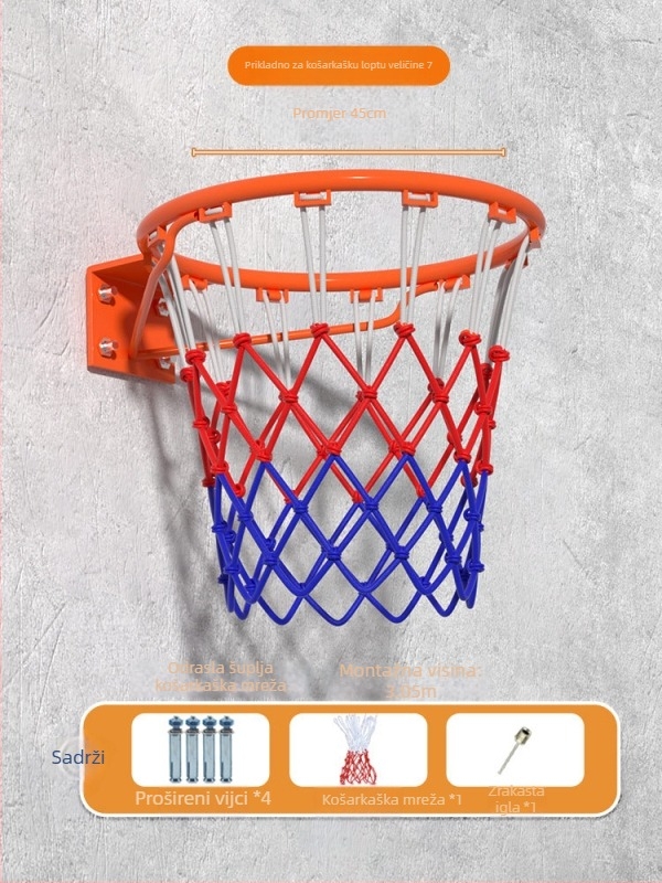 Stalak za košarku s pločom, nehrđajući čelik, snap-on ugradnja, prijenosno za kućnu upotrebu/park