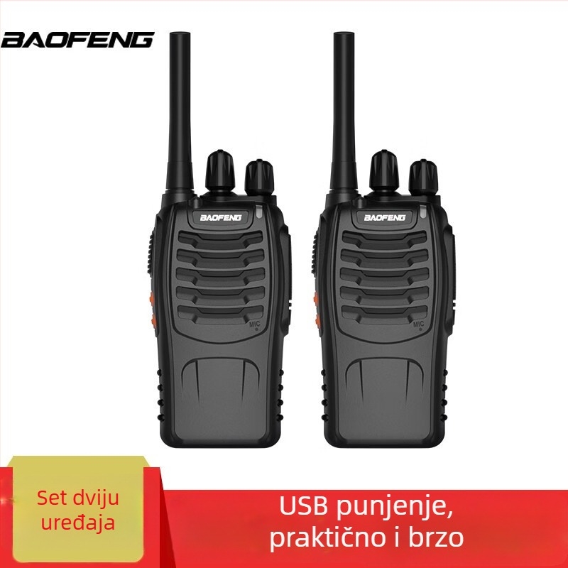 BF-888S PLUS analogni ručni radio, dualni set, 5W, 16 kanala, domet 5–10 km