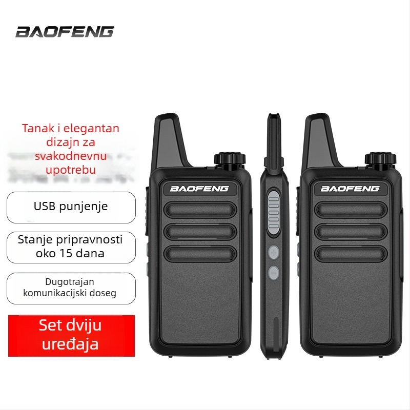 BF-888S PLUS analogni ručni radio, dualni set, 5W, 16 kanala, domet 5–10 km