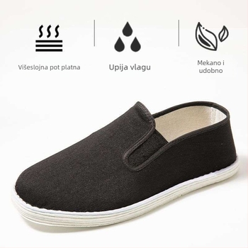 Unisex platnene cipele s višeslojnom potplatom, prozračne i otporne na miris, gornji dio od pamuka i podstava od pamuka, srednja visina, 3–5 cm peta, oblik vrha: herringbone, jesen