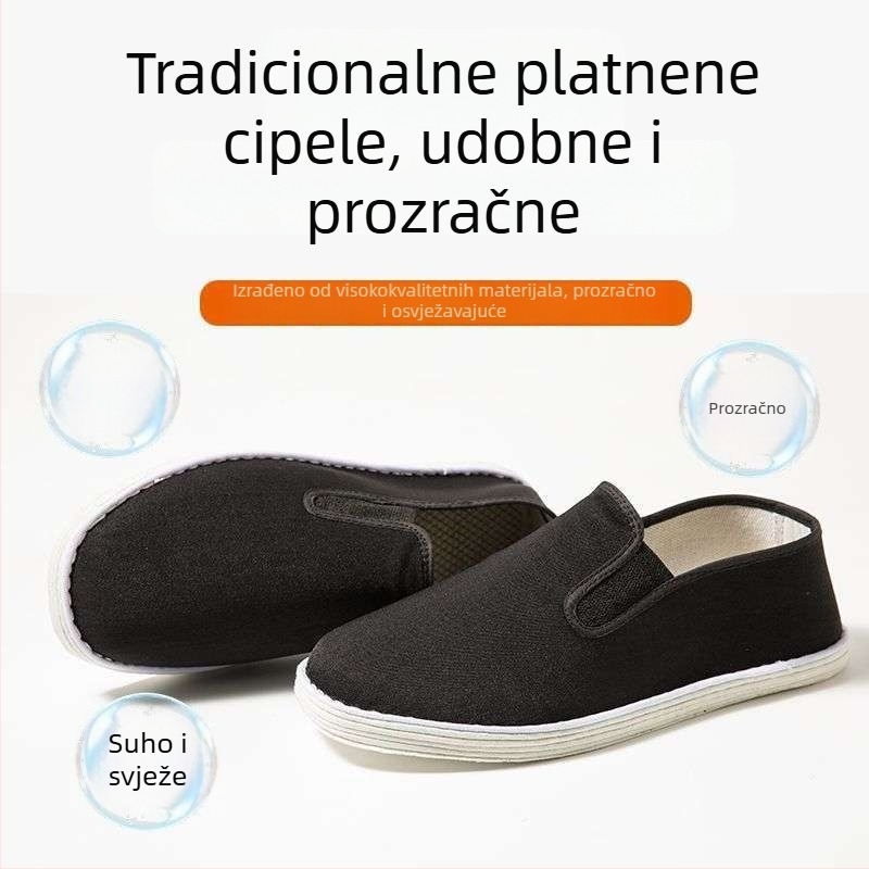 Unisex platnene cipele s višeslojnom potplatom, prozračne i otporne na miris, gornji dio od pamuka i podstava od pamuka, srednja visina, 3–5 cm peta, oblik vrha: herringbone, jesen