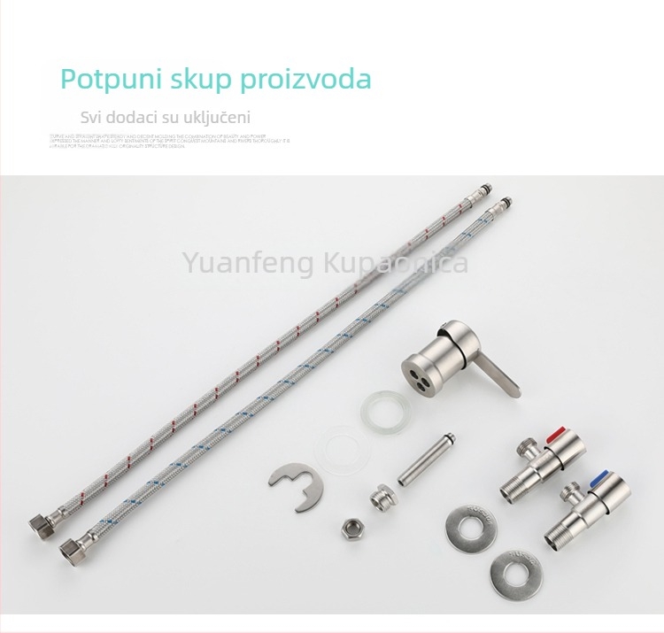 Kran za šampon stol – 304 nehrđajući čelik, model 10578811, električni topli/hladni vodovod, jednostruki dizajn, CE potvrda