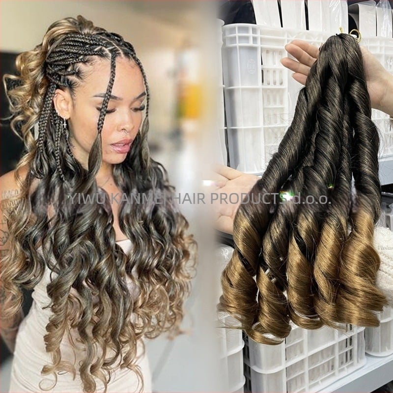 Perika s 5x francuske kovrče, srednje duga, 240 g Kanekalon, prirodan stil