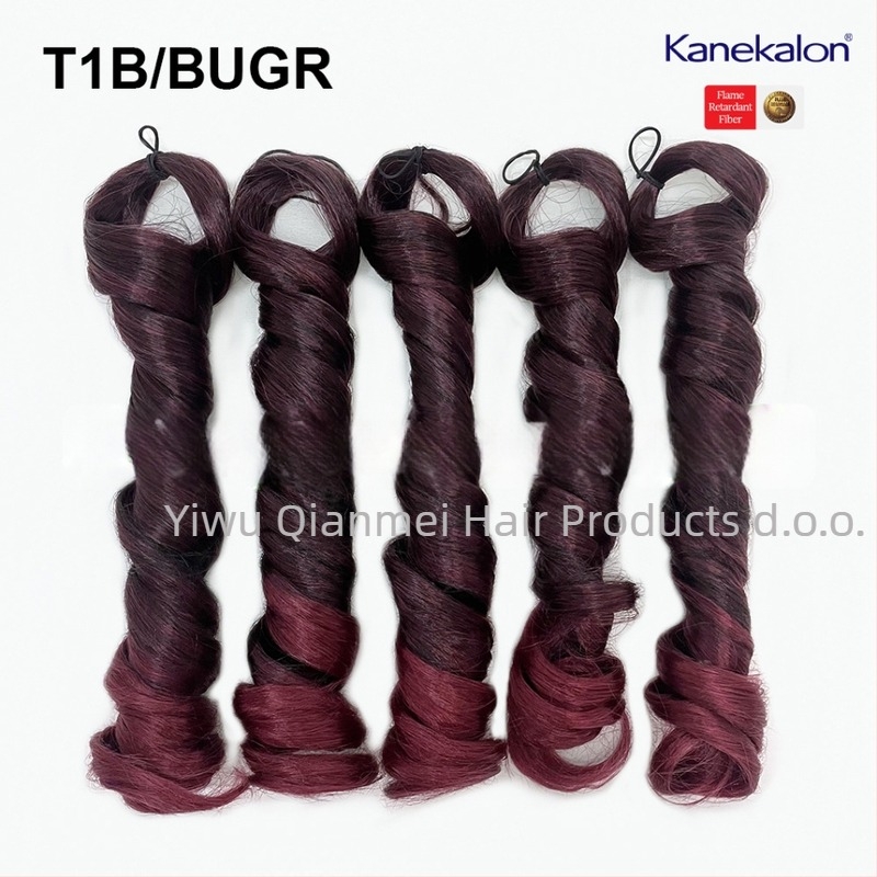 Perika s 5x francuske kovrče, srednje duga, 240 g Kanekalon, prirodan stil