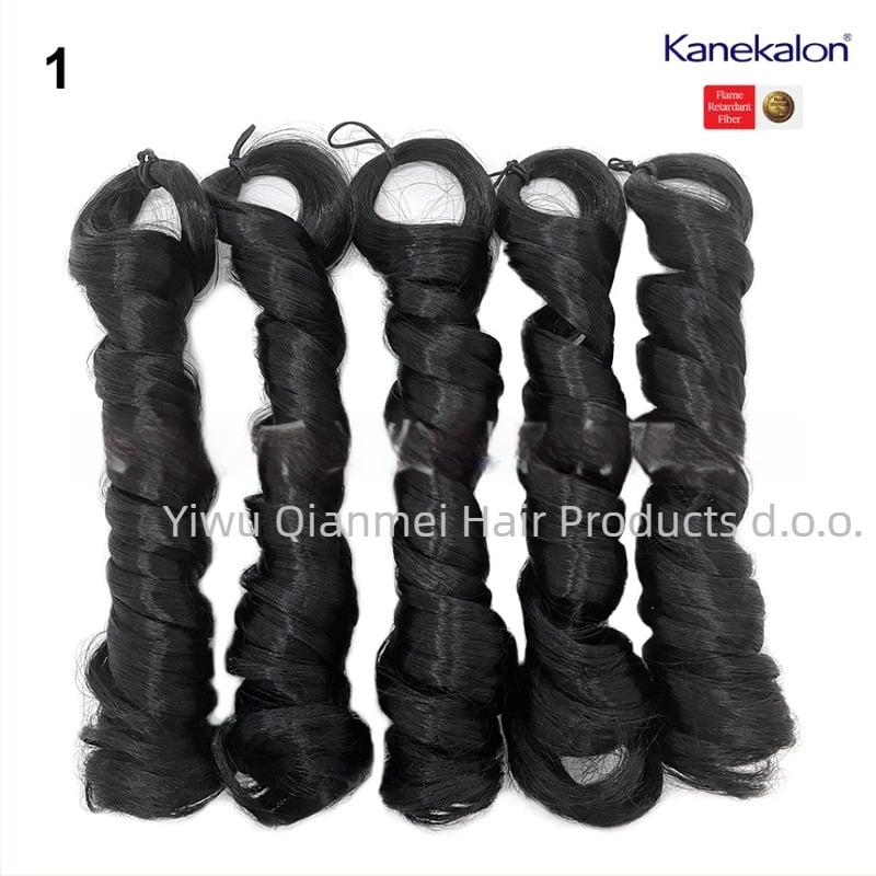 Perika s 5x francuske kovrče, srednje duga, 240 g Kanekalon, prirodan stil