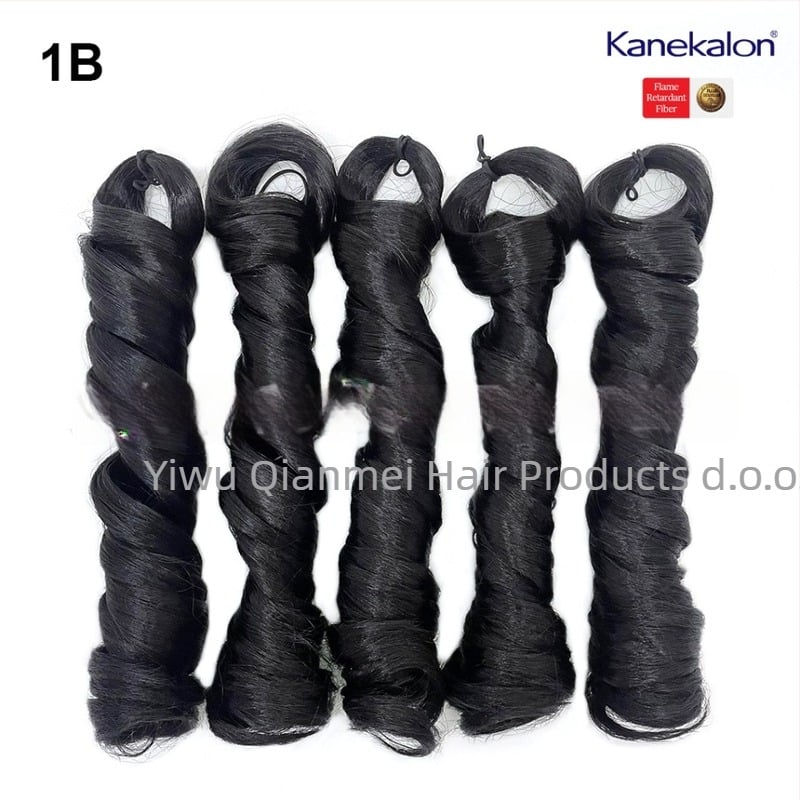 Perika s 5x francuske kovrče, srednje duga, 240 g Kanekalon, prirodan stil