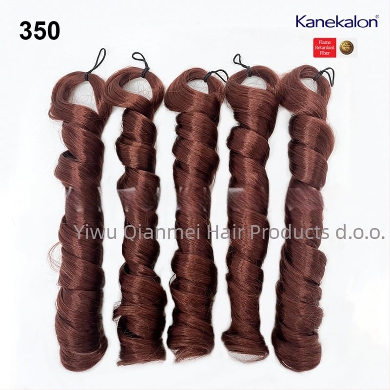 Perika s 5x francuske kovrče, srednje duga, 240 g Kanekalon, prirodan stil