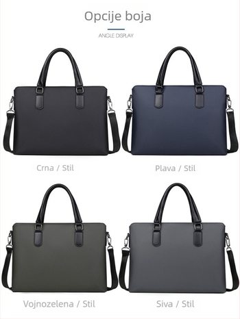 Poslovna torba za dokumente s vodootpornim materijalom 900D filma, podstava od poliestera, crossbody remen, jedinstven jednobojni uzorak, Zima 2024, A Mountain