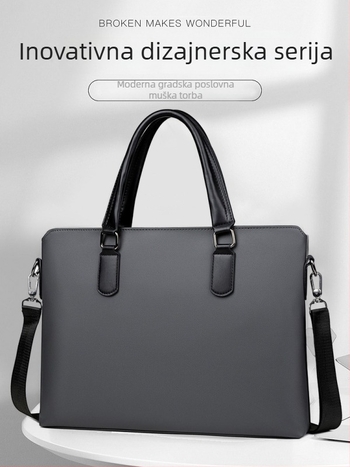 Poslovna torba za dokumente s vodootpornim materijalom 900D filma, podstava od poliestera, crossbody remen, jedinstven jednobojni uzorak, Zima 2024, A Mountain