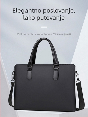 Poslovna torba za dokumente s vodootpornim materijalom 900D filma, podstava od poliestera, crossbody remen, jedinstven jednobojni uzorak, Zima 2024, A Mountain