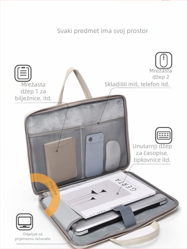 Torba za laptop od PU kože, otporna na habanje, stil portfelja, podstava od poliestera, Coolby