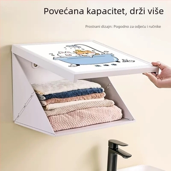 Kupaonski skladišni stalak - vodootporan, sklopiv, 1-slojni, plastični, nosivost 1–5 kg