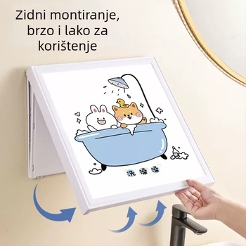 Kupaonski skladišni stalak - vodootporan, sklopiv, 1-slojni, plastični, nosivost 1–5 kg