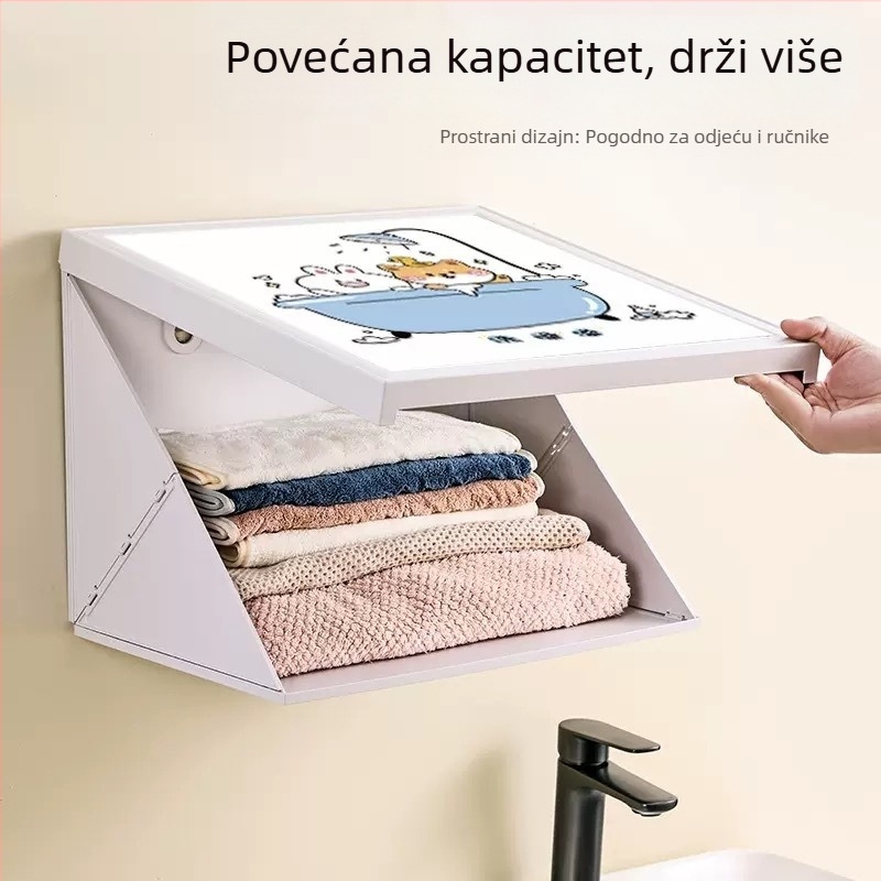 Kupaonski skladišni stalak - vodootporan, sklopiv, 1-slojni, plastični, nosivost 1–5 kg