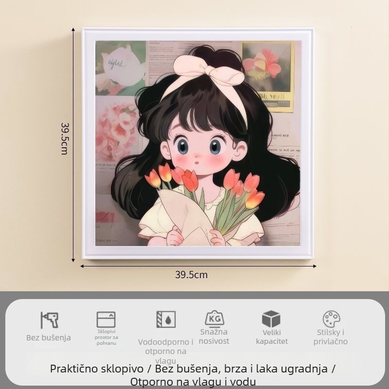 Kupaonski skladišni stalak - vodootporan, sklopiv, 1-slojni, plastični, nosivost 1–5 kg