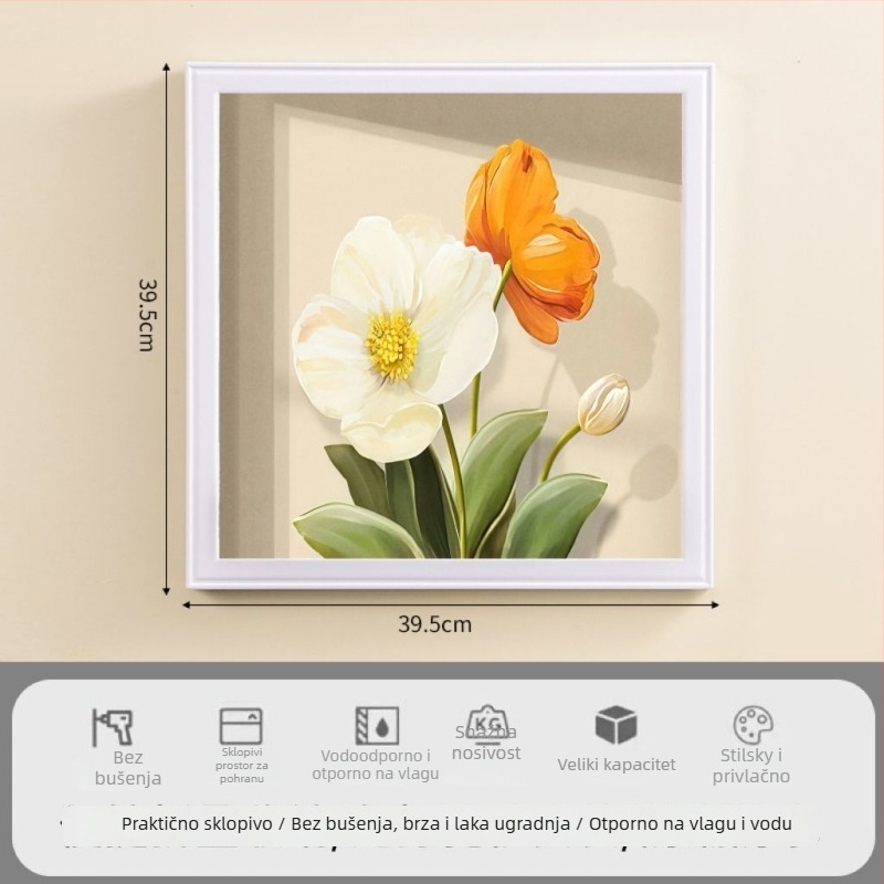 Kupaonski skladišni stalak - vodootporan, sklopiv, 1-slojni, plastični, nosivost 1–5 kg