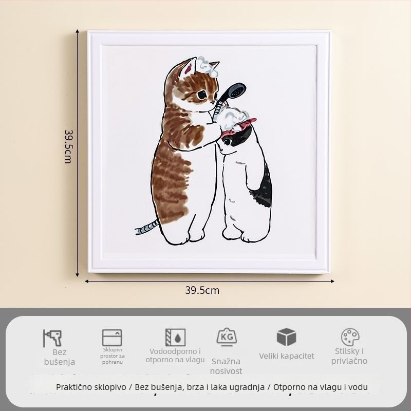 Kupaonski skladišni stalak - vodootporan, sklopiv, 1-slojni, plastični, nosivost 1–5 kg